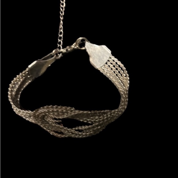 Mexican Silver Braided Knot Bracelet 7” Vintage Preloved - Picture 10 of 10